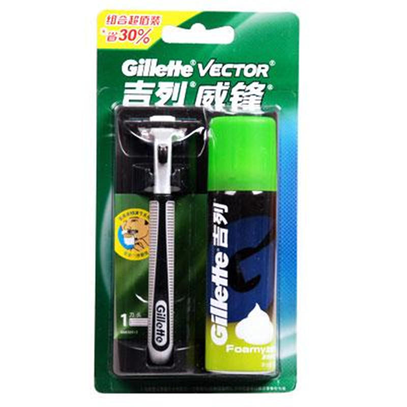 吉列 威锋 旋转双层刀架及剃须泡超值组合装,善