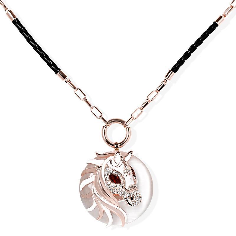 shovan新品简约时尚十二生肖午马项链马驹水