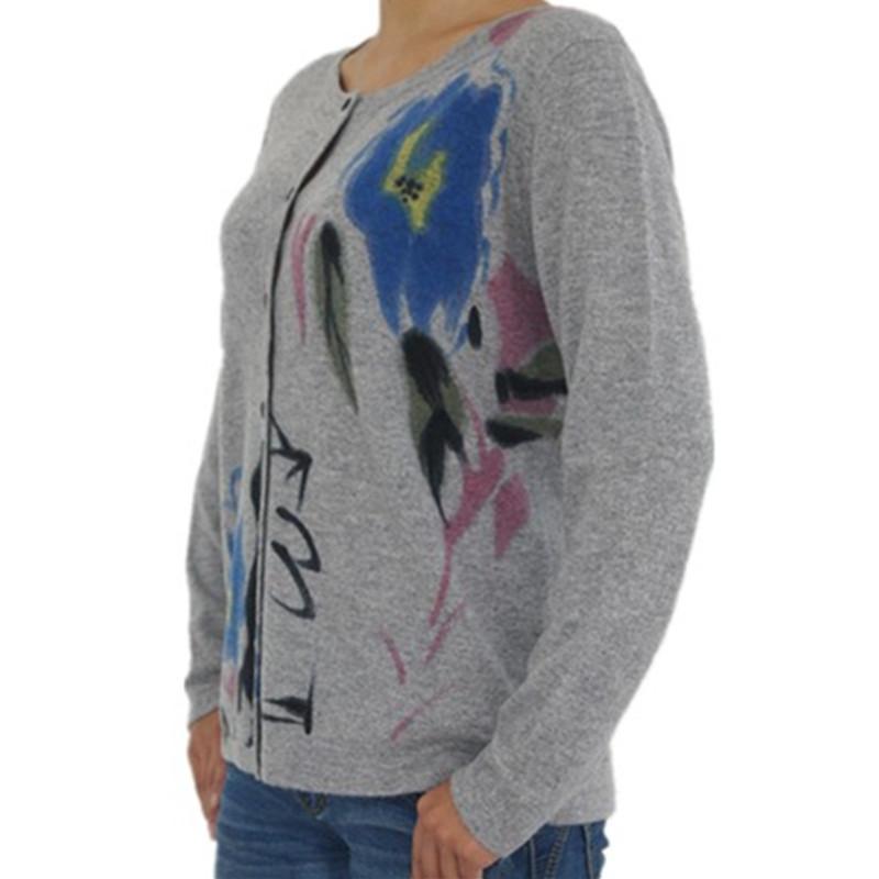 新款4.5折<em>灵州雪</em>100%山<em>羊绒</em>手绘<em>开衫</em>10483,善