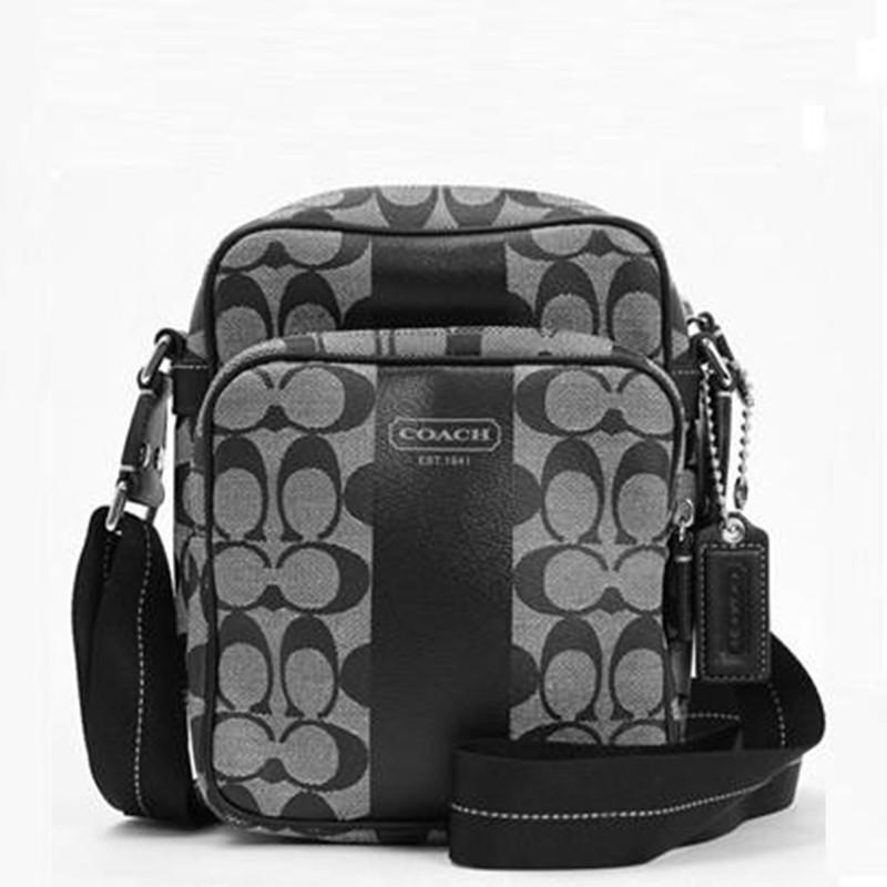 COACH 蔻驰 70589 黑灰色男士经典单肩包斜