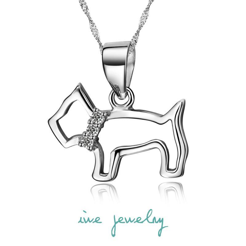 肖狗 项链女 925纯银 欧美饰品 锁骨链 爹利犬