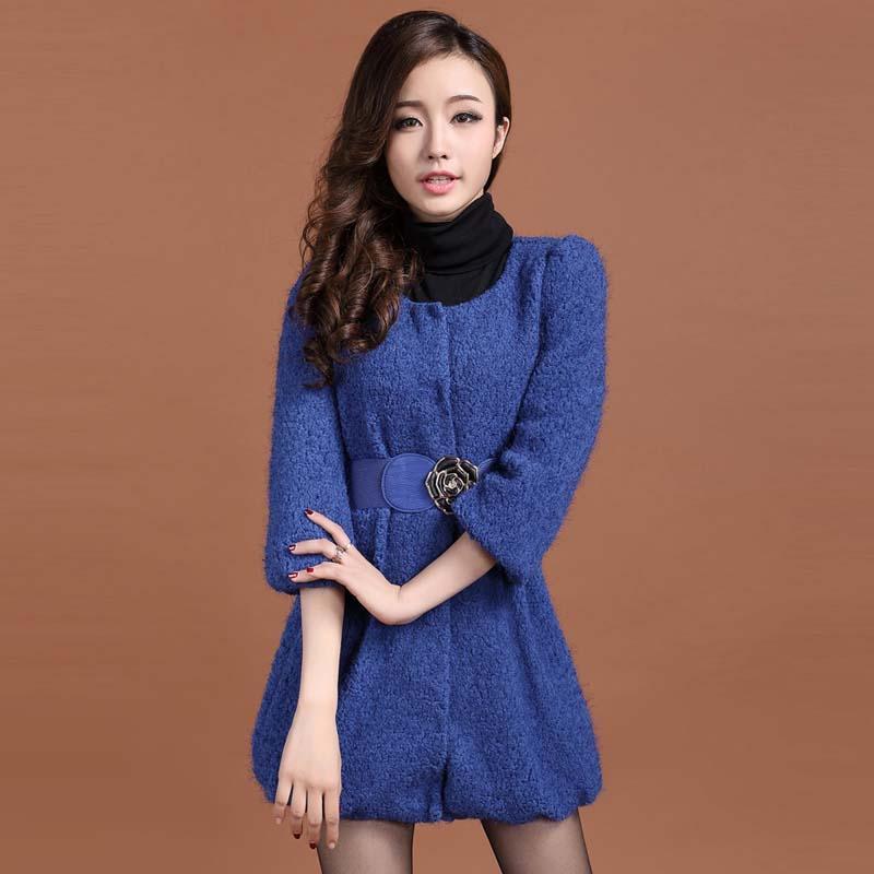 2013冬款<em>女装</em> 可路莎毛<em>毛衣</em> 潮女外套中长款外