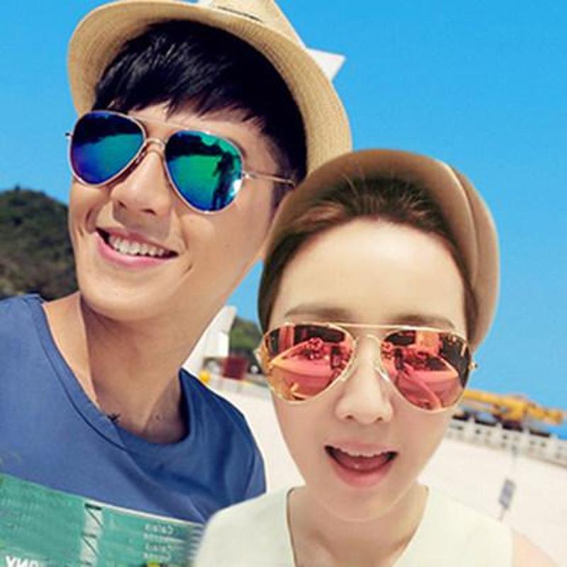 男士太阳镜男女偏光镜潮人炫彩蛤蟆镜复古反光