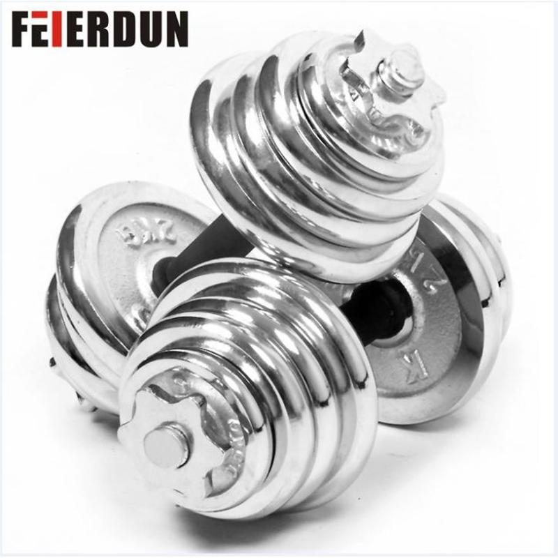 专业 健身器材 男士哑铃15公斤 一对 电镀哑铃