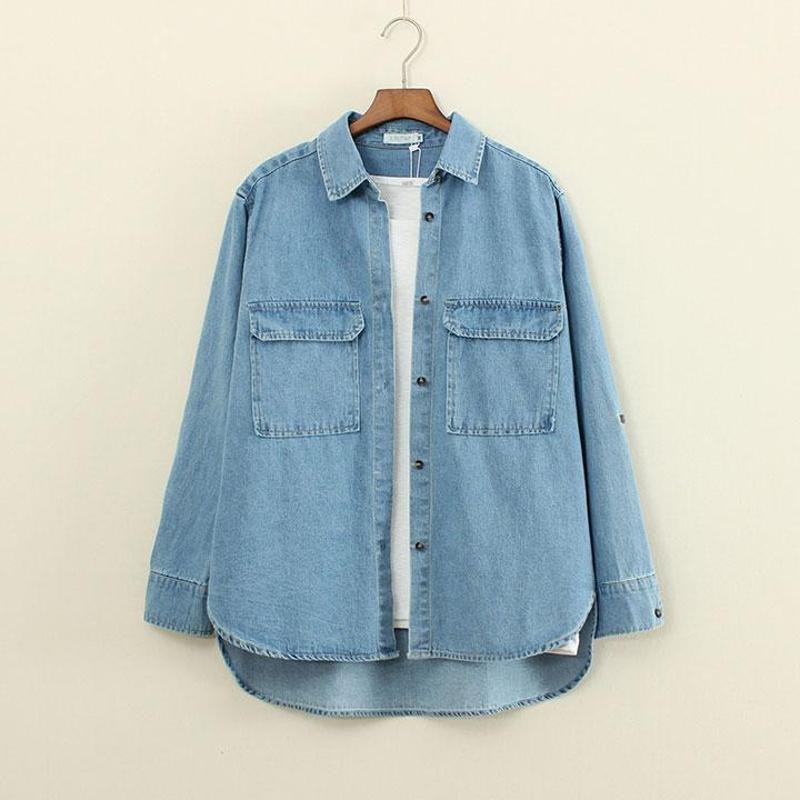 三木社2016春季新款女装外穿牛仔衬衫外套学
