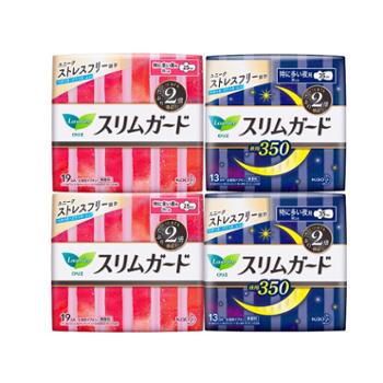 花王乐而雅（laurier）S系列卫生巾4包套装64片(日用25cm38片+夜用35cm26片)