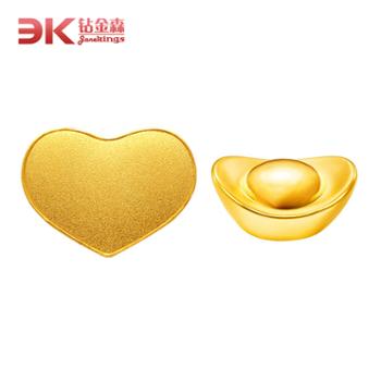 钻金森&nbsp;足金金豆黄金520爱心金条金牌礼物&nbsp;1g