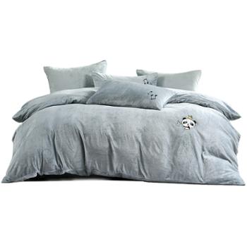 富安娜/FUANNA&nbsp;冬天保暖防静电牛奶绒套件&nbsp;素绣刺绣