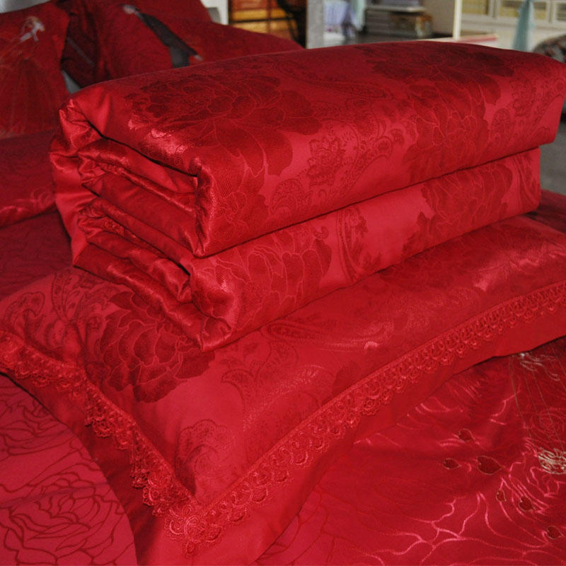 安琪尔家纺 床上用品 高档时尚提花四件套 婚庆件套 婚庆礼品 婚庆