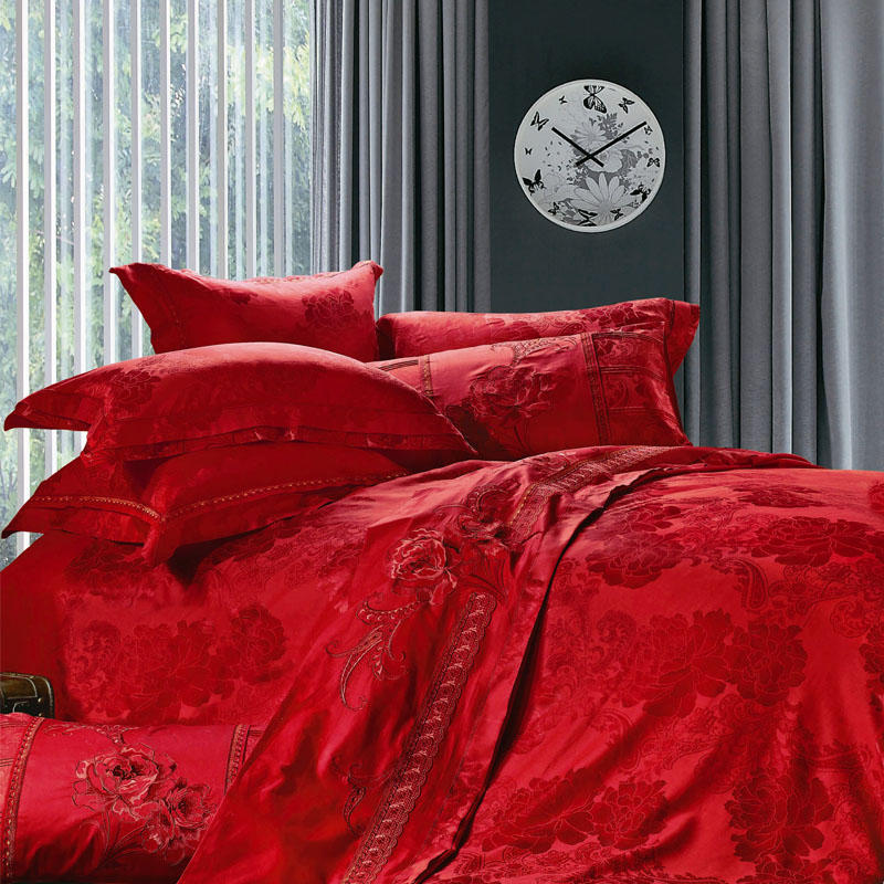 安琪尔家纺 床上用品 高档时尚提花四件套 婚庆件套 婚庆礼品 婚庆