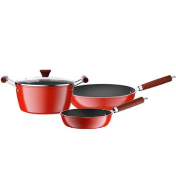 龙的（longde） 锅具套装不粘炒锅煎锅汤锅三件套装锅 LD-TZ802-3