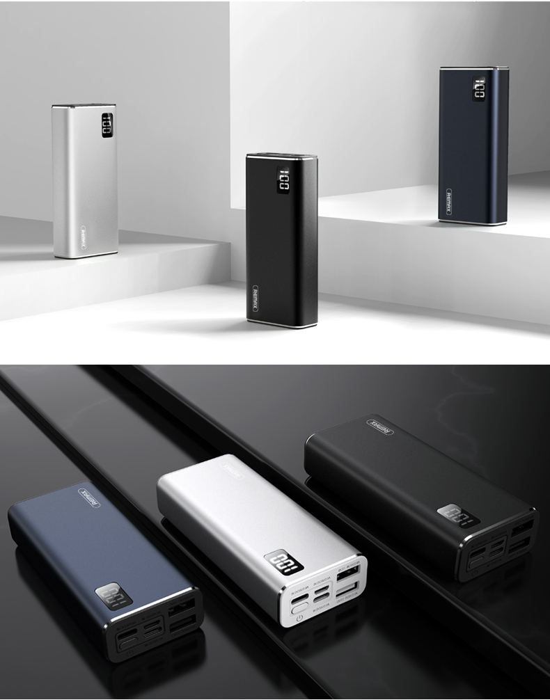 睿麦克斯/remax 迷你pro全金属数显移动电源 10000毫安 3进2出 rpp