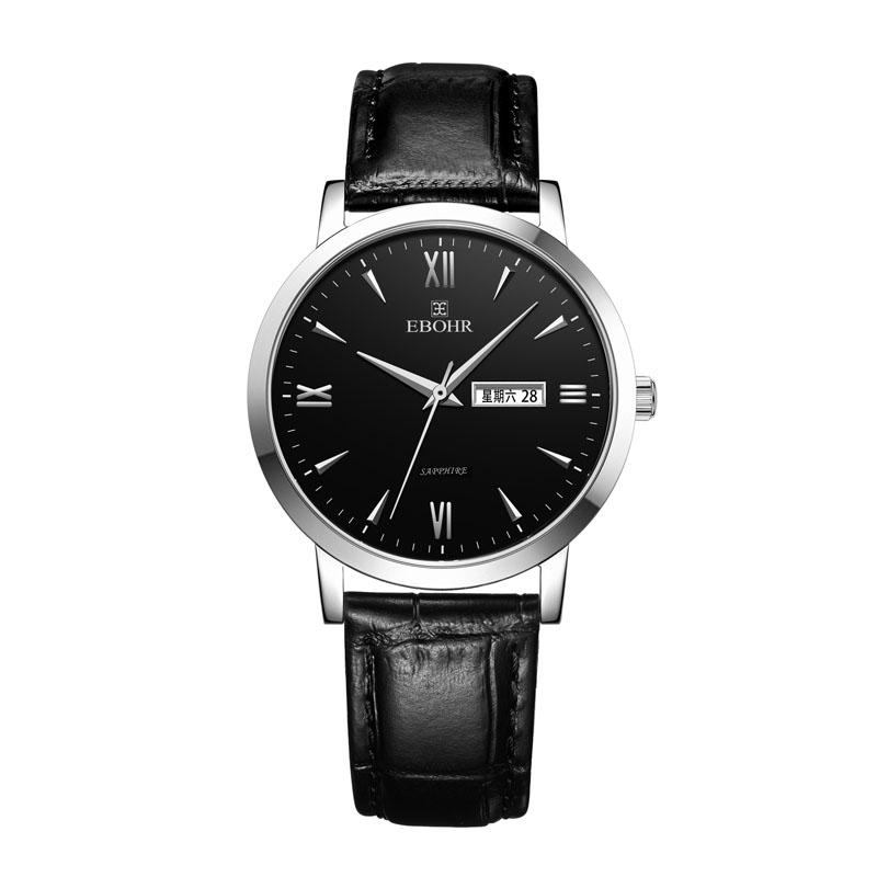 依波表ebohr商务时尚休闲潮流皮带石英男士手表10451434