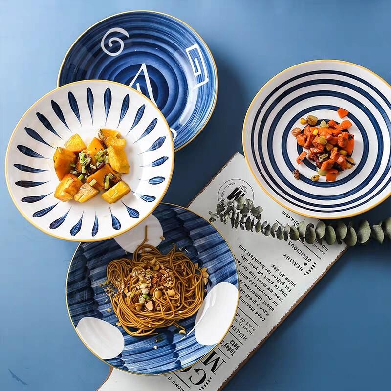 伊兰 手绘日式餐具碗碟套装16件套 yl-1605c