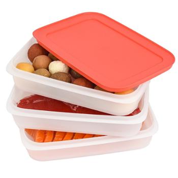 特百惠&nbsp;层叠保鲜盒&nbsp;饺子混沌密封储藏盒（三层一盖）