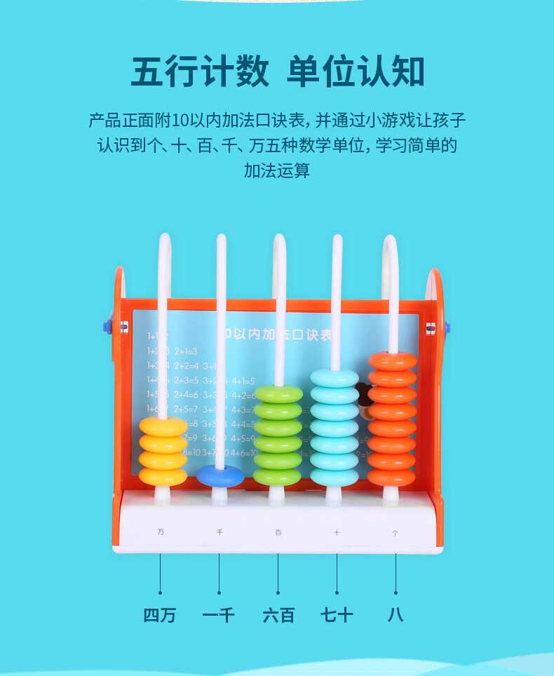 得力(deli)5行儿童计数器学习教具 橙色74314,善融商务个人商城仅售