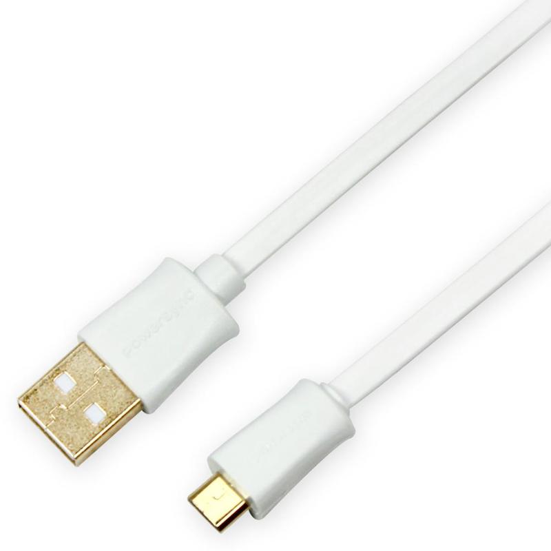 0数据线传输线充电线安卓手机数据传输充电扁线白色镀金 2米 usb2-gf