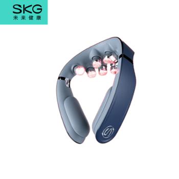 SKG 颈椎按摩器 颈部肩颈脖子 物理捶打热敷脉冲 智能护颈折叠按摩仪 G7 2代豪华款 商务蓝