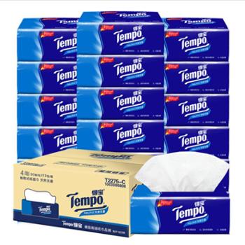 得宝纸巾无味软抽4层90抽18包整箱