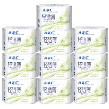 ABC卫生巾迷你日用轻透薄190mm10包80片
