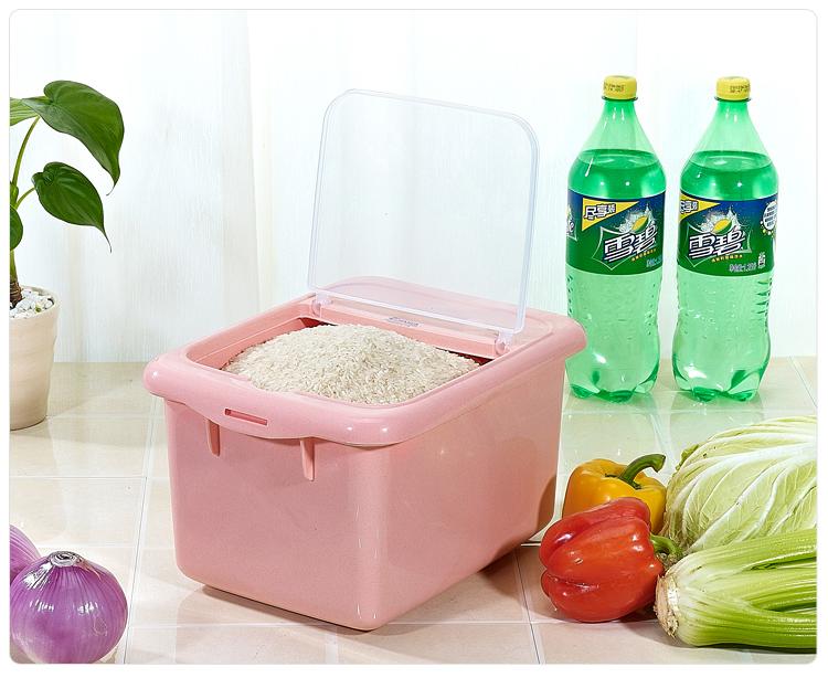 "善融爱家节"茶花米桶储米箱米缸15斤装带盖塑料 防虫装米桶7.