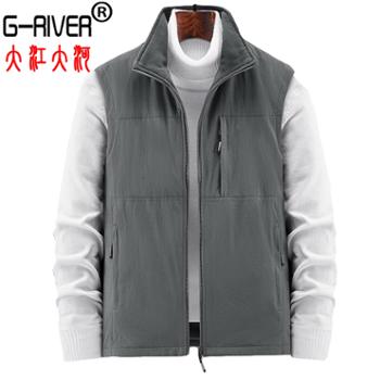 大江大河/G-RIVER两面穿多口袋速干男式马甲背心