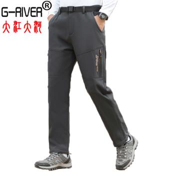 大江大河/G-RIVER加绒保暖直筒宽松透气男休闲裤子冲锋裤