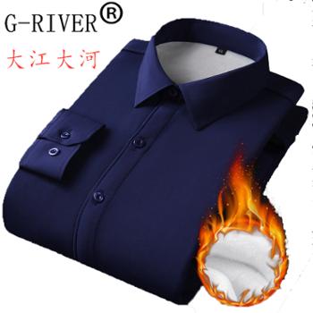 大江大河/G-RIVER 加绒加厚保暖男式衬衫秋冬款净面 秋冬款爸爸装一体绒