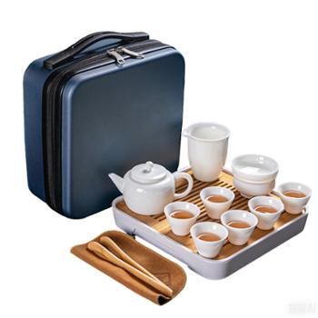小茶犊 羊脂玉瓷 旅行茶具 10头亮光 茶具 德化茶具