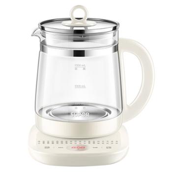 苏泊尔(SUPOR)1.5L智能 家用全自动按键式电热烧水壶 高硼硅玻璃花茶营养汤养生壶 SW-15YJ33C
