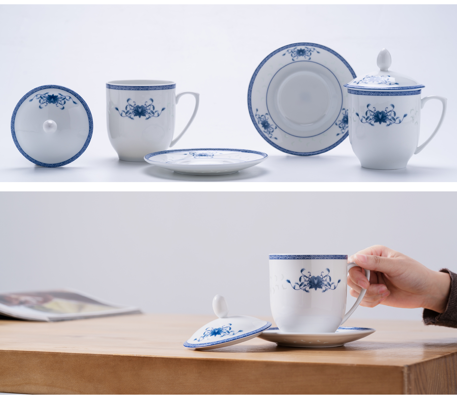 望龙陶瓷青花玲珑商务杯 - 繁花似锦,善融商务个人商城仅售880.