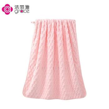 洁丽雅&nbsp;5A级抗菌浴巾275g加厚云柔速干柔软成人男女大浴巾1条&nbsp;粉色/深蓝色