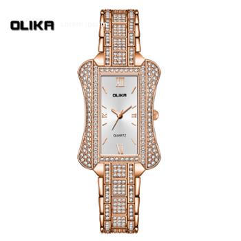 欧力嘉镶钻手表女时尚防水手表韩版简约商务女士石英表6610