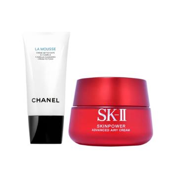 香奈儿 山茶花洗面奶150ml+SK-Ⅱ 赋能焕采大红瓶面霜80g