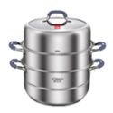 康巴赫 蒸锅/汤锅 家用不锈钢双层三层防烫蒸锅蒸汤锅22cm/26cm/28cm/30cm/32cm
