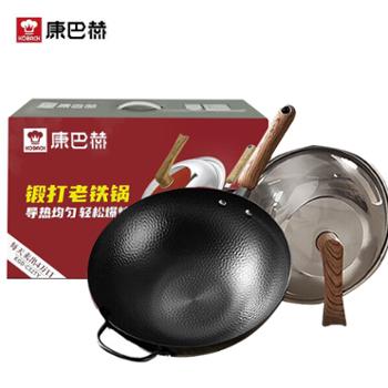 康巴赫（KBH）炒锅精铁锅/铸铁锅家用无涂层老铁锅深氮防锈氮化防锈物理防粘炒菜锅