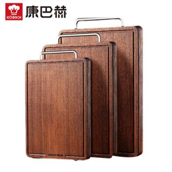 康巴赫 菜板 乌檀木/黑金檀木加厚切菜板双面切菜板2.5cm抗菌不易发霉实木砧板