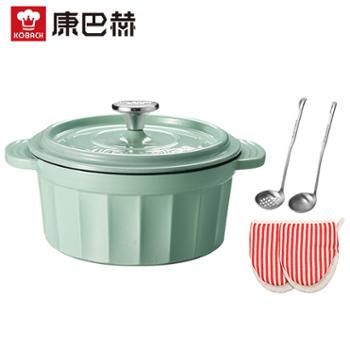 康巴赫 珐琅汤锅微压珐琅锅焖锅汤锅炖肉锅家用平底电磁炉燃气通用