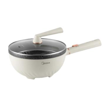 美的(Midea)电炒锅 电煮锅 电蒸锅家用电火锅电热锅多功能4L多用途锅HGE2811C 配蒸屉